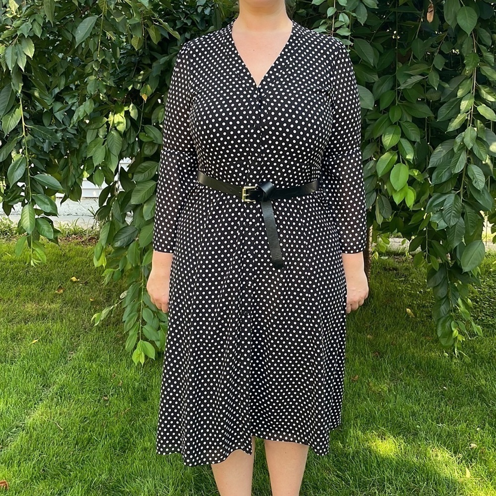 Michael Kors XL midi dress polka dot - Picture 3 of 9